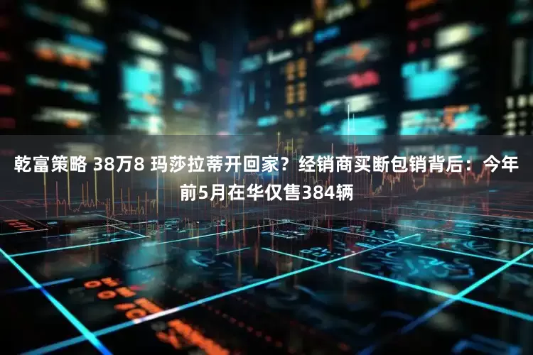 乾富策略 38万8 玛莎拉蒂开回家？经销商买断包销背后：今年前5月在华仅售384辆