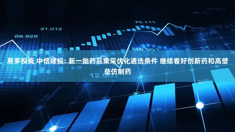 易多投资 中信建投: 新一批药品集采优化遴选条件 继续看好创新药和高壁垒仿制药