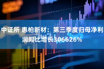 中证所 惠柏新材：第三季度归母净利润同比增长306626%